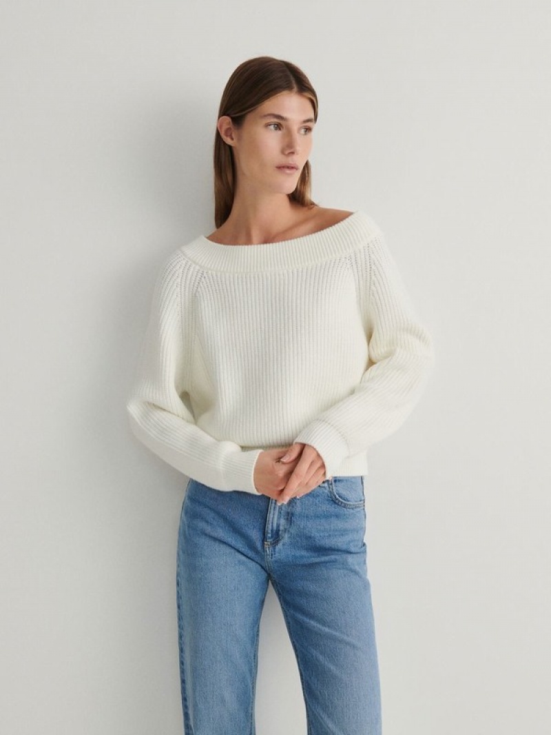 Reserved Fine Knit Pullover Damen Beige | 1823-CQBPS