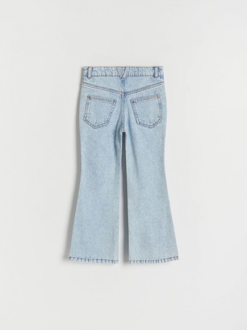 Reserved Flarehem Splits Jeans Mädchen Blau | 8627-JSZGD