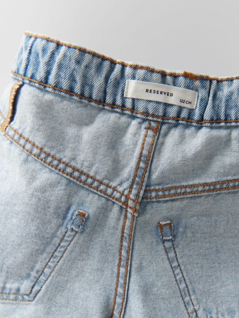 Reserved Flarehem Splits Jeans Mädchen Blau | 8627-JSZGD