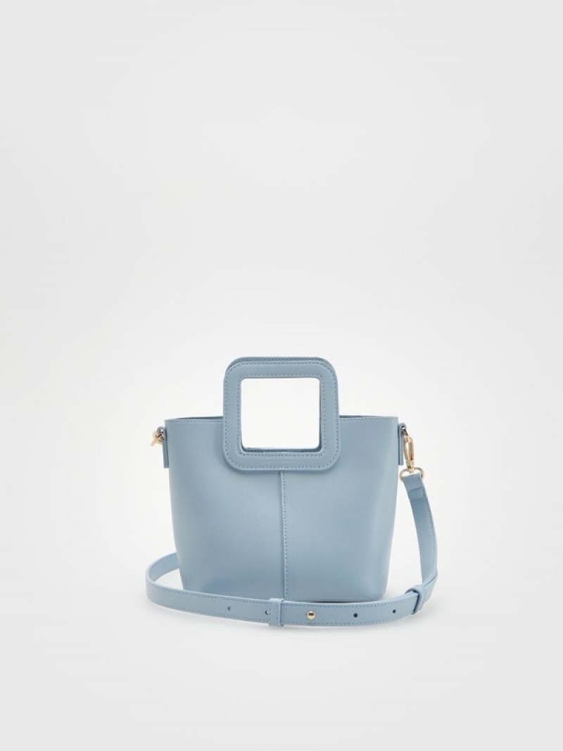 Reserved Geometric Handle Taschen Damen Hellblau | 3795-OKYUE