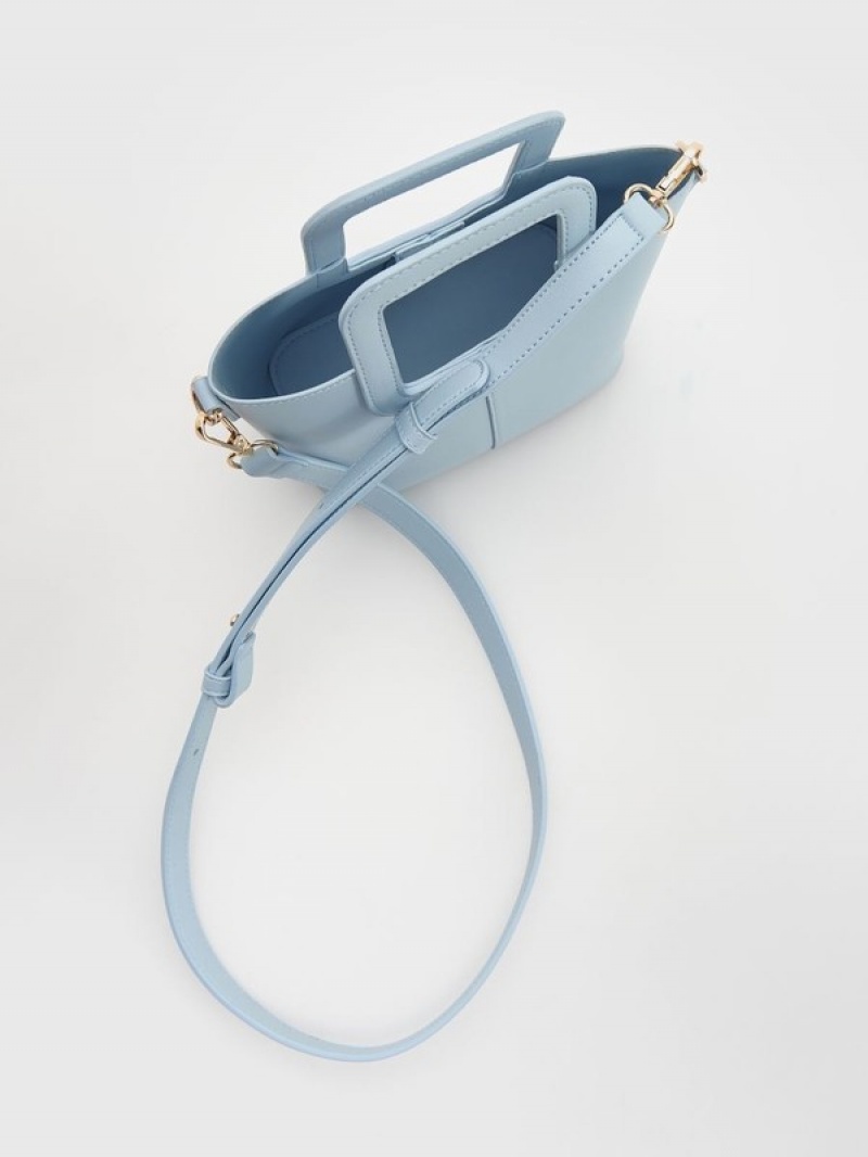 Reserved Geometric Handle Taschen Damen Hellblau | 3795-OKYUE