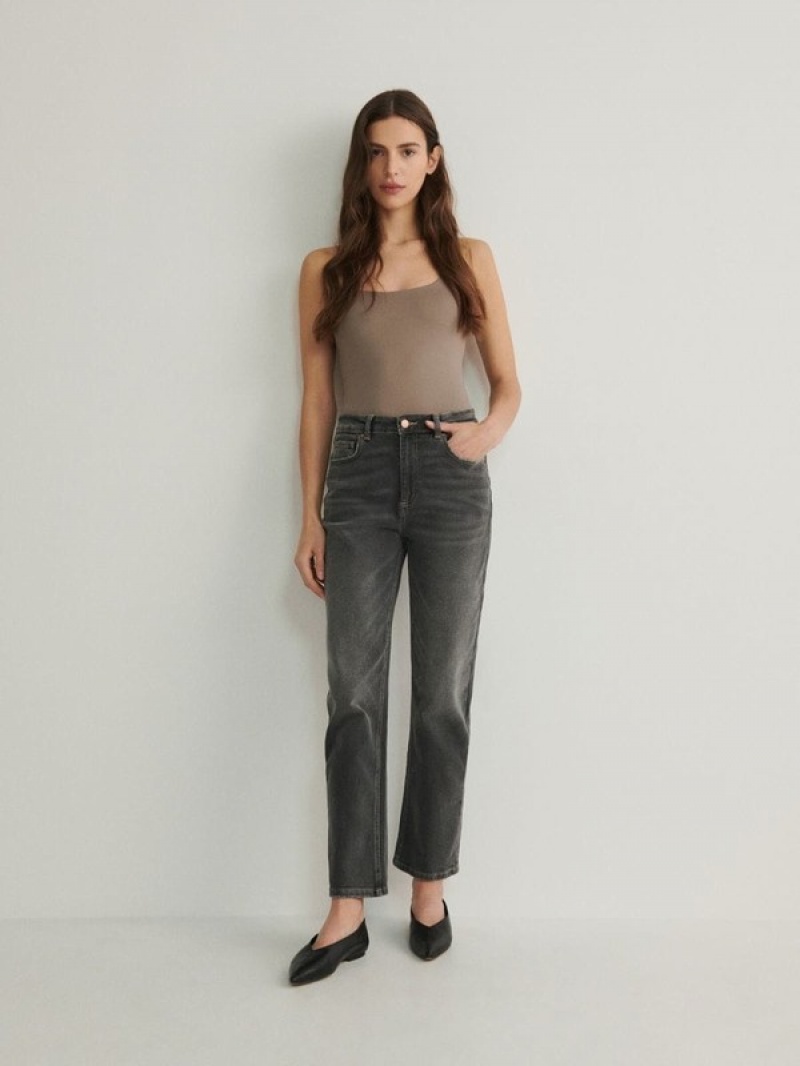 Reserved Gerade Jeans Damen Grau | 3028-CKEOJ