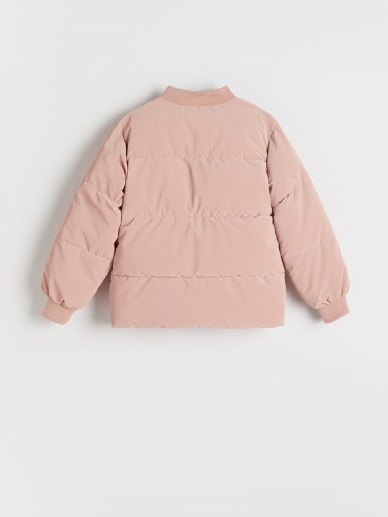 Reserved Gesteppt Bomber Jacken Mädchen Rosa | 7283-SRPLY