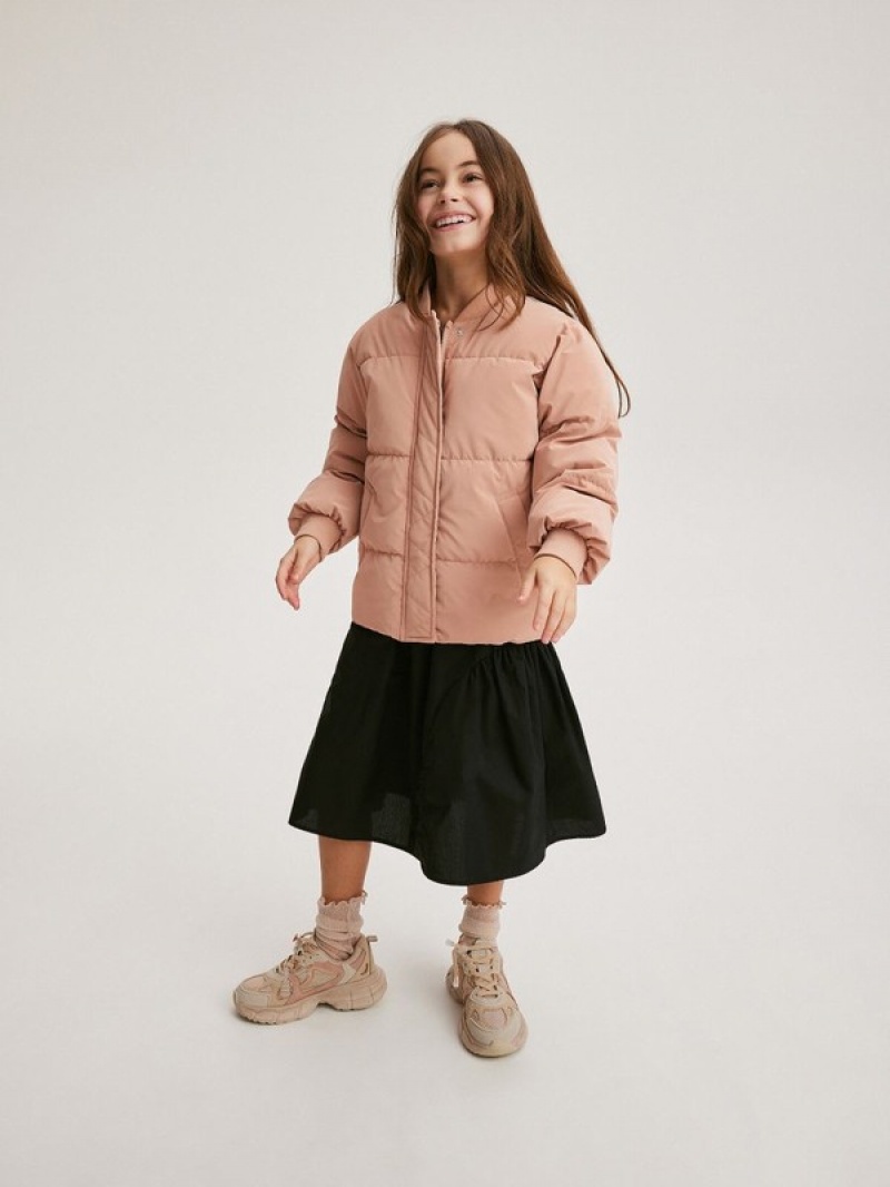 Reserved Gesteppt Bomber Jacken Mädchen Rosa | 7283-SRPLY