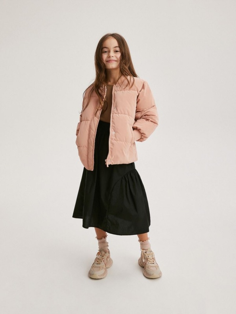 Reserved Gesteppt Bomber Jacken Mädchen Rosa | 7283-SRPLY