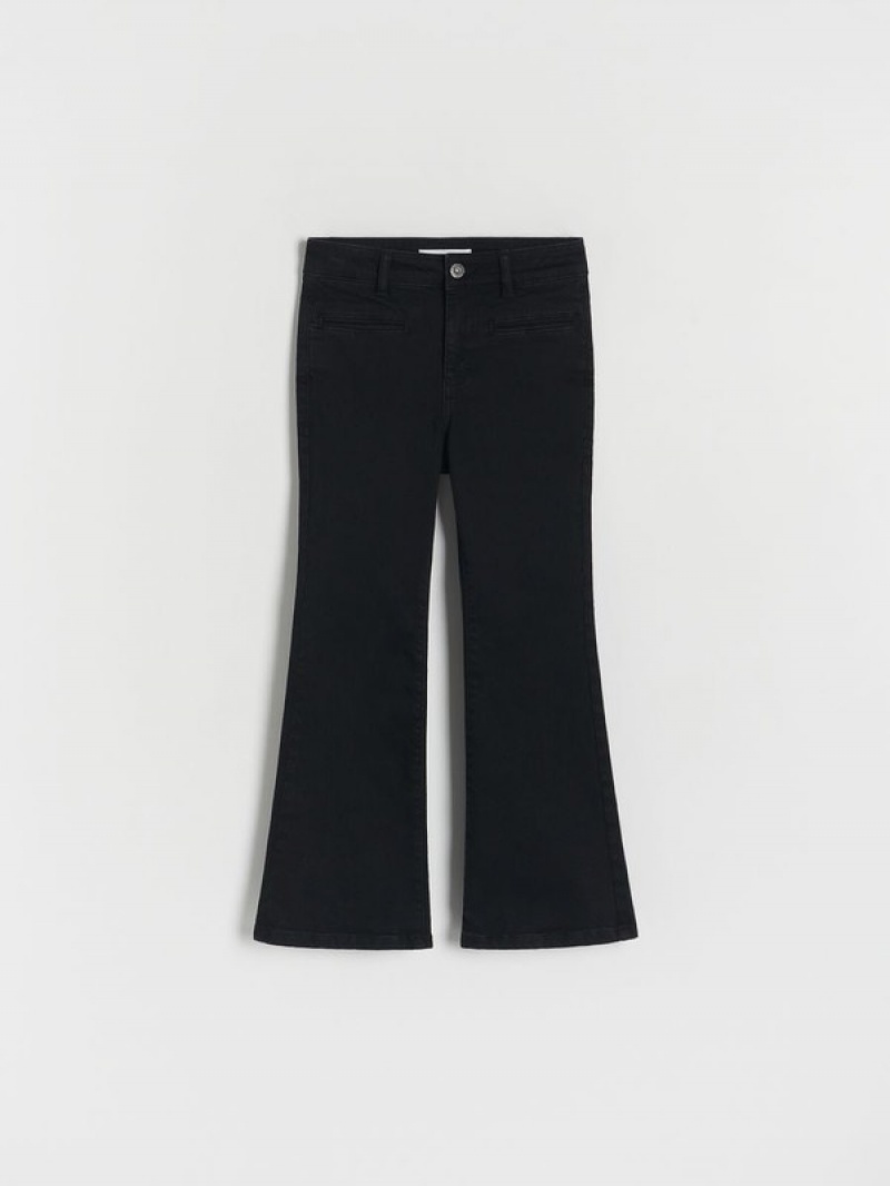 Reserved High Taille Flare Jeans Mädchen Schwarz | 2804-OMNUG