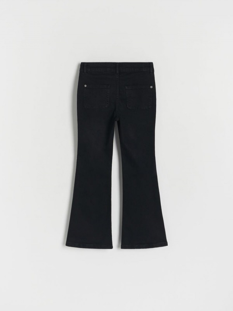 Reserved High Taille Flare Jeans Mädchen Schwarz | 2804-OMNUG