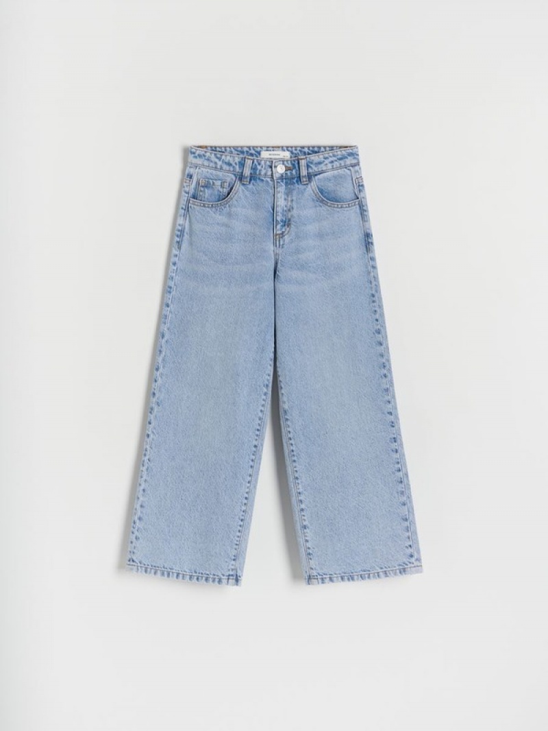 Reserved High Taille Weite Leg Jeans Mädchen Blau | 5438-DLSVY