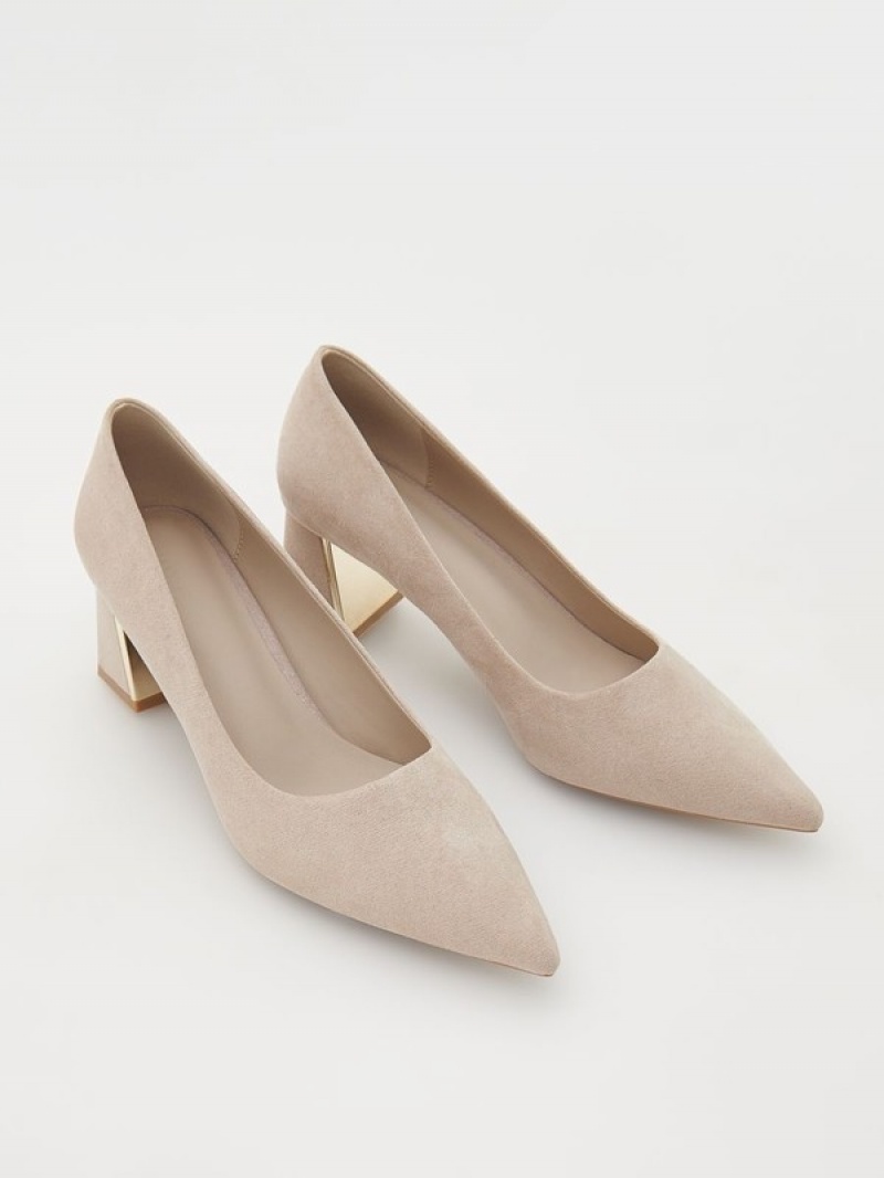 Reserved High-heeled Pumps Hohe Schuhe Damen Beige | 3526-NBVPZ