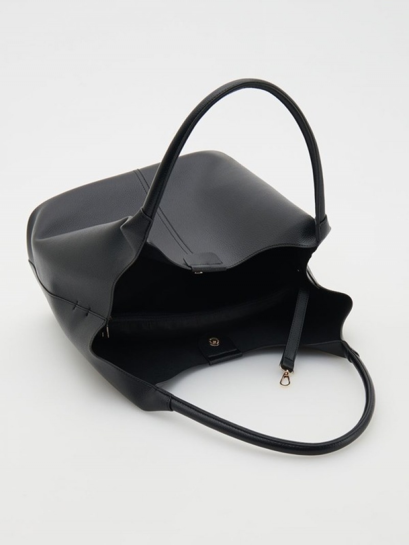 Reserved Hobo Taschen Damen Schwarz | 7218-MOGCF