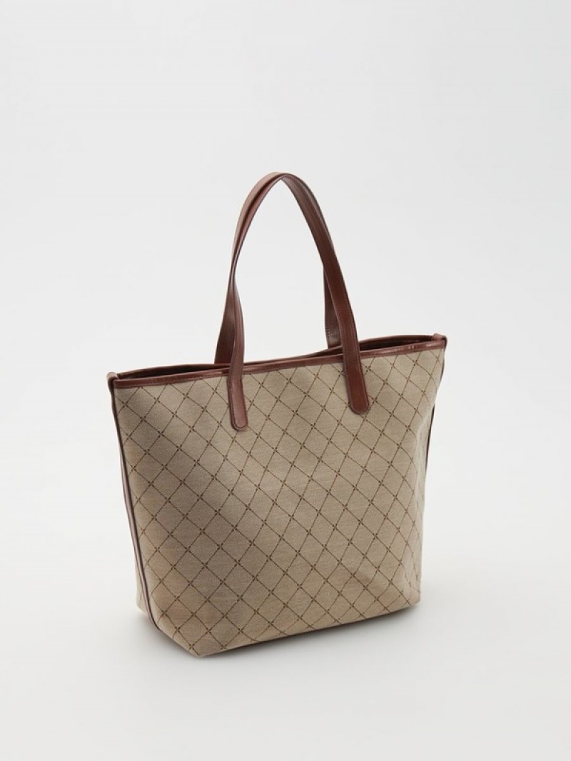 Reserved Jacquard Shopper Taschen Damen Mehrfarbig | 6081-CYDMP