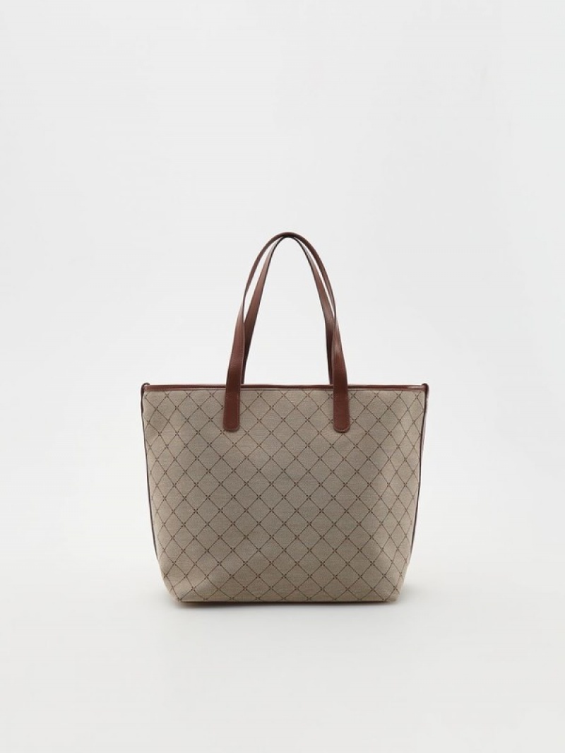 Reserved Jacquard Shopper Taschen Damen Mehrfarbig | 6081-CYDMP