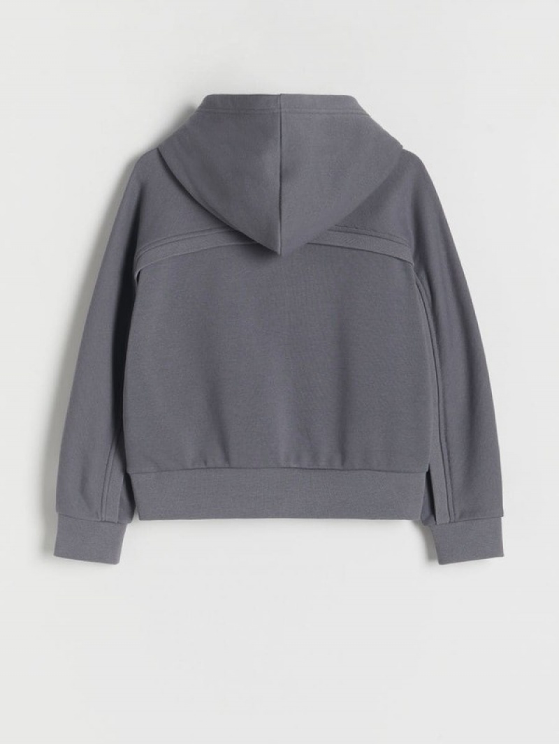 Reserved Jogging Top Hoodie Mädchen Dunkelgrau | 1498-ISJOT