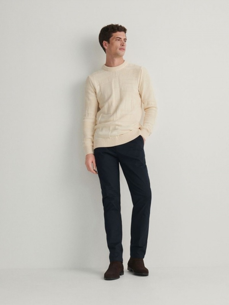 Reserved Jumper In Textured Knit Pullover Herren Beige | 7269-HDFQI