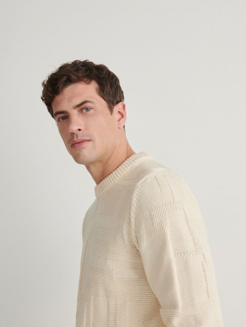 Reserved Jumper In Textured Knit Pullover Herren Beige | 7269-HDFQI