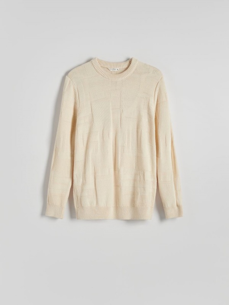 Reserved Jumper In Textured Knit Pullover Herren Beige | 7269-HDFQI