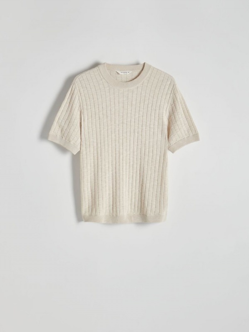 Reserved Jumper In Textured Knit Pullover Herren Beige | 7405-HZJMU