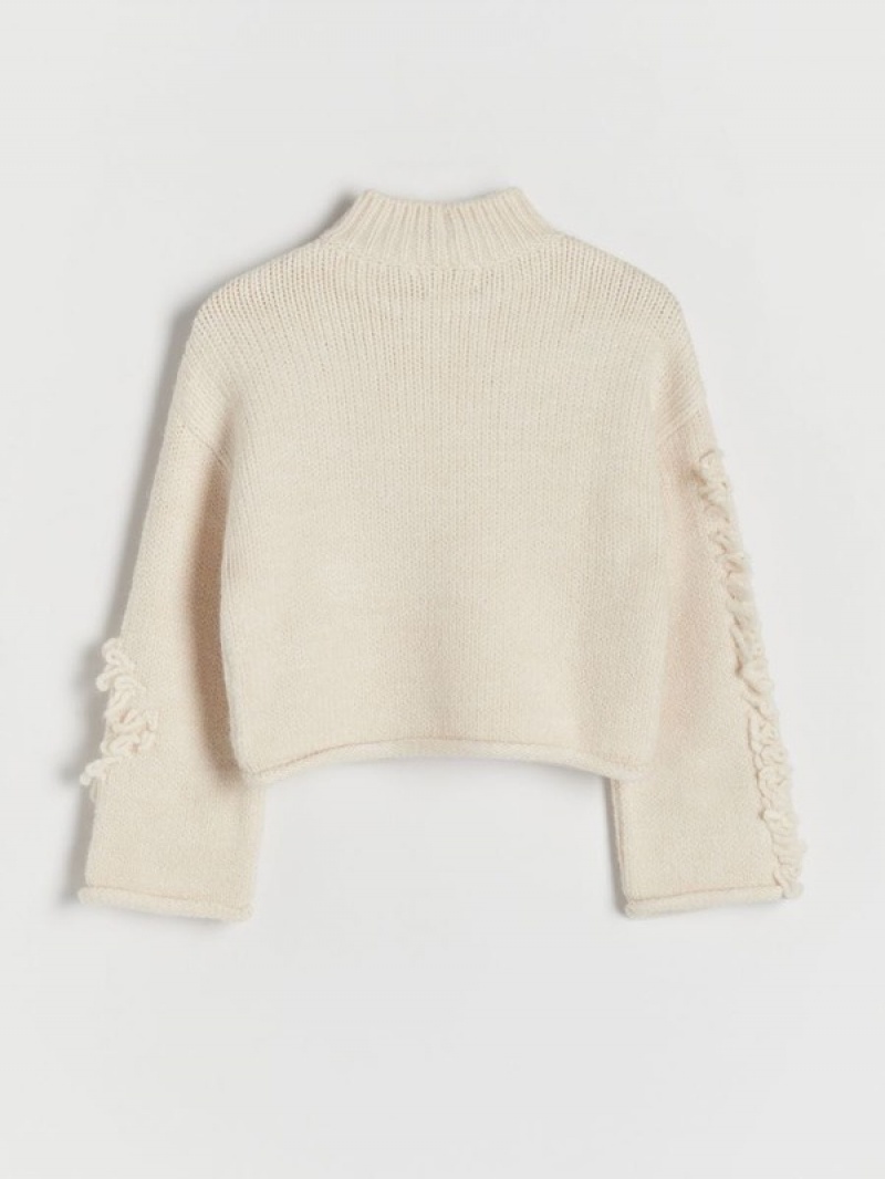 Reserved Jumperfringes Pullover Mädchen Weiß | 2681-JFUVN