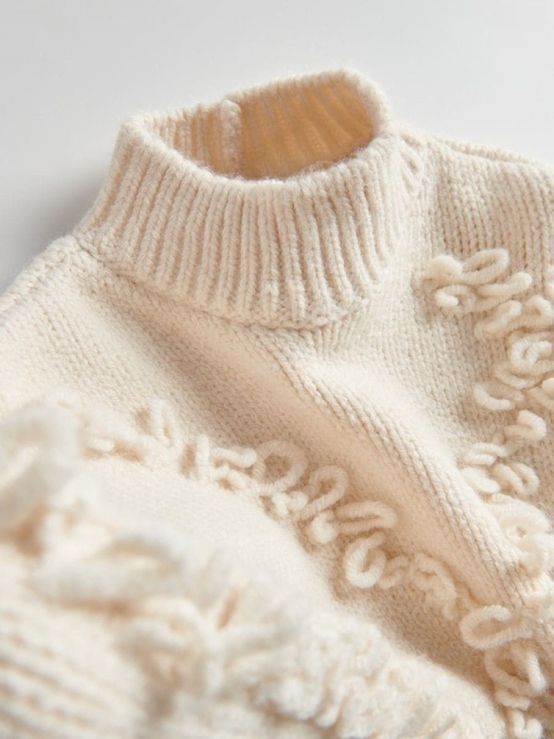 Reserved Jumperfringes Pullover Mädchen Weiß | 2681-JFUVN