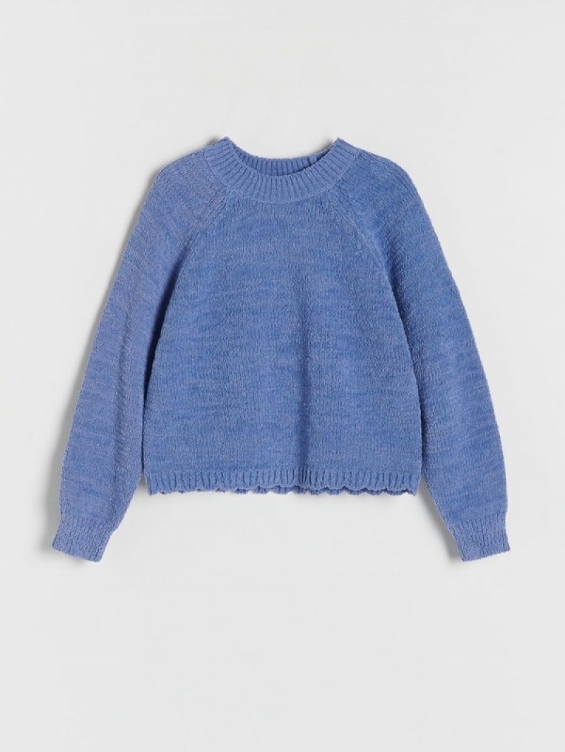 Reserved Jumperraglan Sleeves Pullover Mädchen Blau | 1879-LFASJ