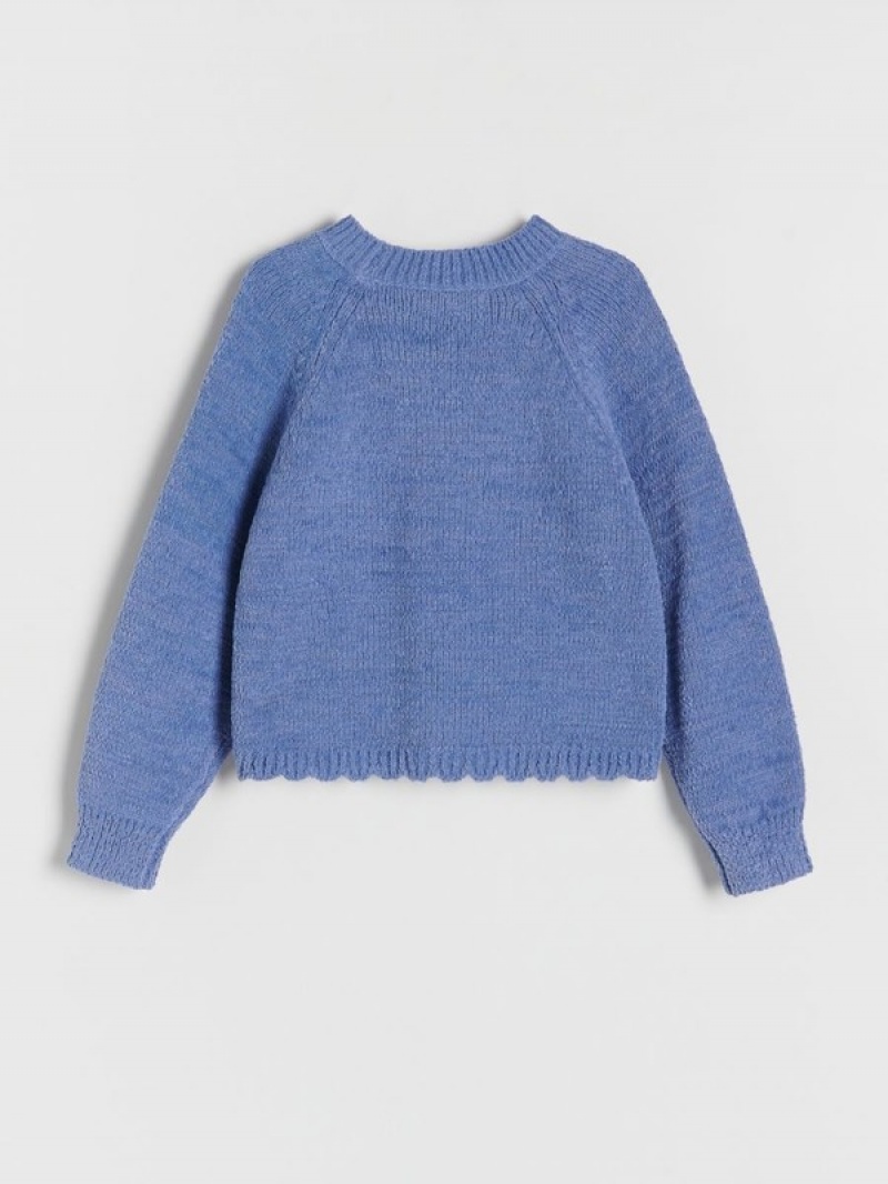 Reserved Jumperraglan Sleeves Pullover Mädchen Blau | 1879-LFASJ