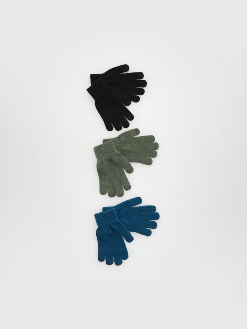 Reserved Klassische 3 Pack Handschuhe Jungen Grau Blau | 1230-FUDYG