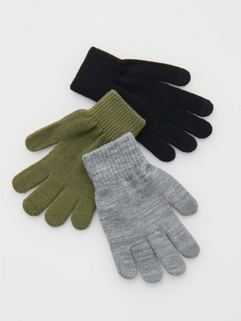 Reserved Klassische 3 Pack Handschuhe Jungen Hellolivgrün | 4523-ROTAB