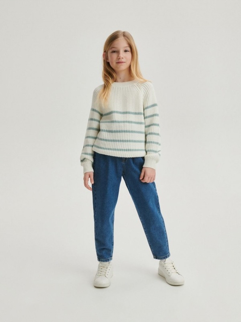 Reserved Klassische Design Stripe Pullover Mädchen Mehrfarbig | 3701-MJFSY