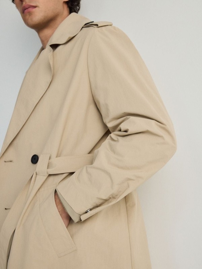 Reserved Klassische Design Trench Mäntel Herren Beige | 3958-SYNEF