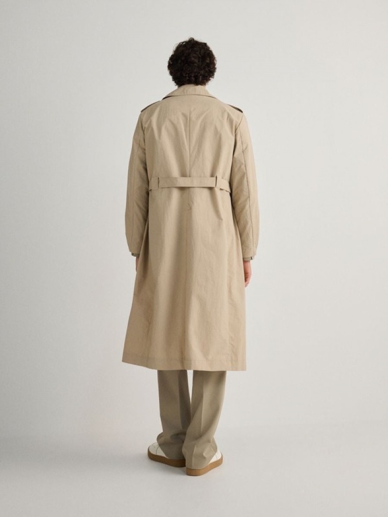 Reserved Klassische Design Trench Mäntel Herren Beige | 3958-SYNEF