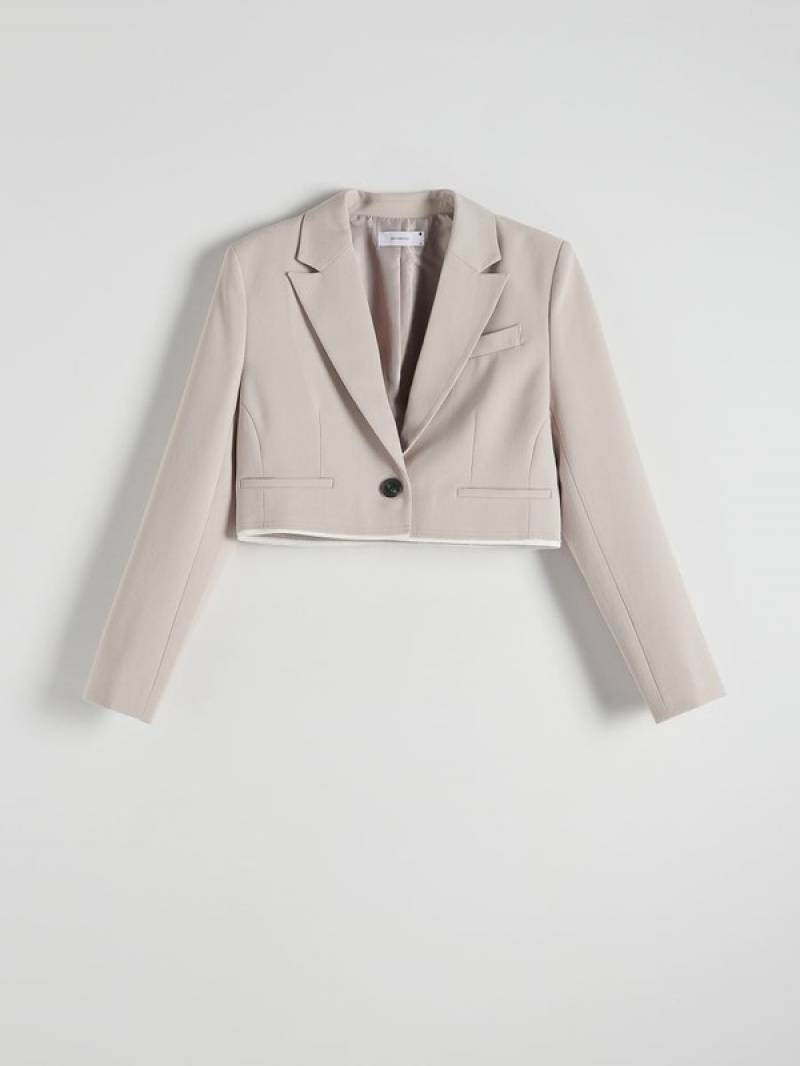 Reserved Kurzes Blazer Damen Beige | 0639-XTZJB