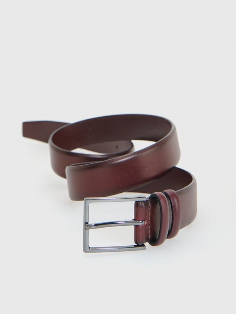 Reserved Leatherbuckle Gürtel Herren Bordeaux | 5810-OYHVZ