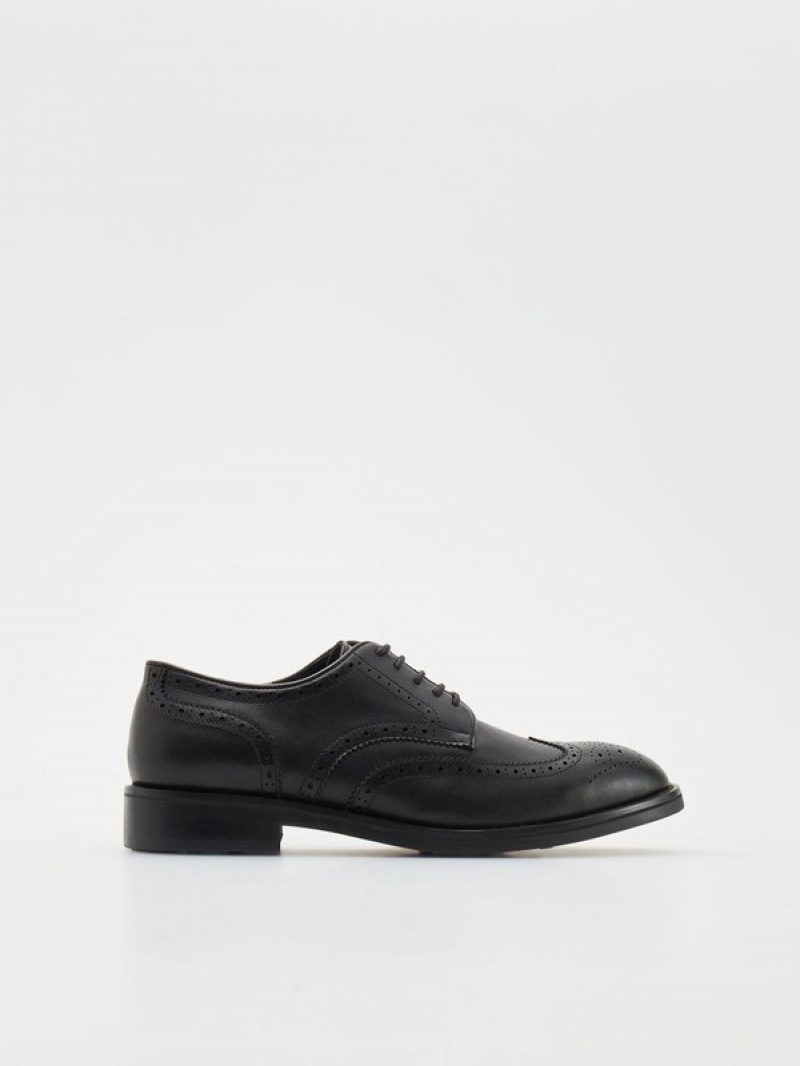 Reserved Leder Derby Schuhe Herren Dunkelbraun | 2594-ANFWI