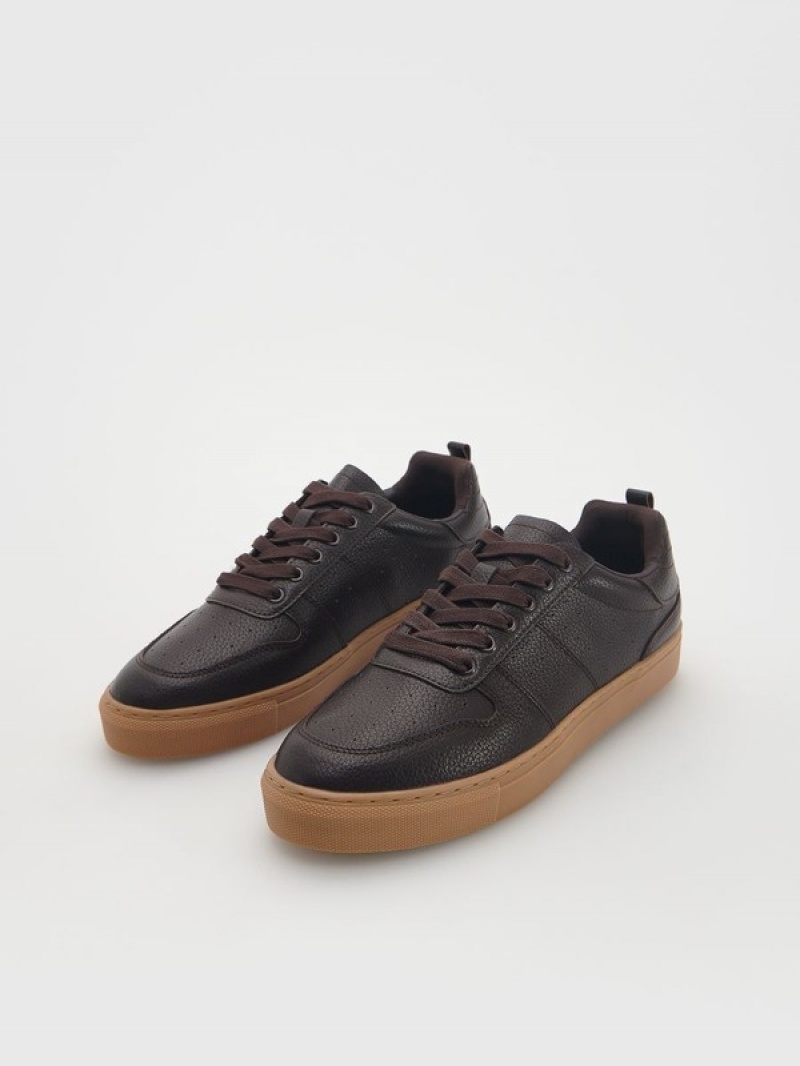 Reserved Leder Rich Schuhe Herren Dunkelbraun | 8371-UCPKG