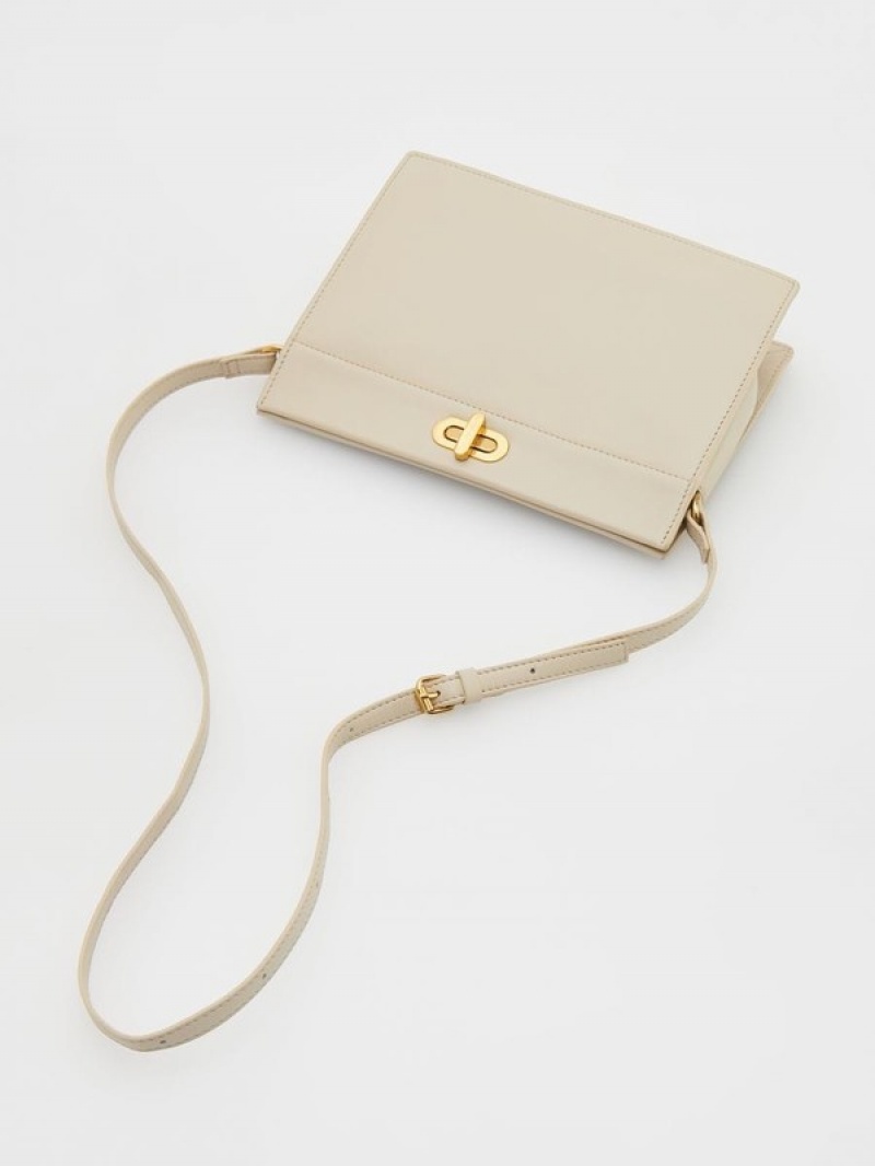 Reserved Leder Taschen Damen Beige | 7384-HQMYA