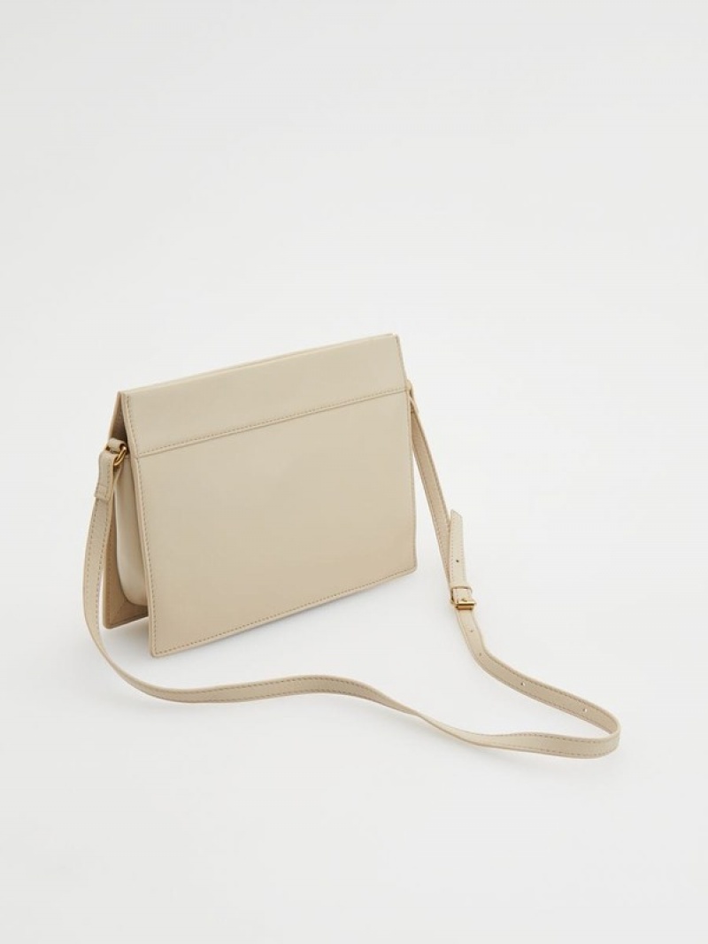 Reserved Leder Taschen Damen Beige | 7384-HQMYA