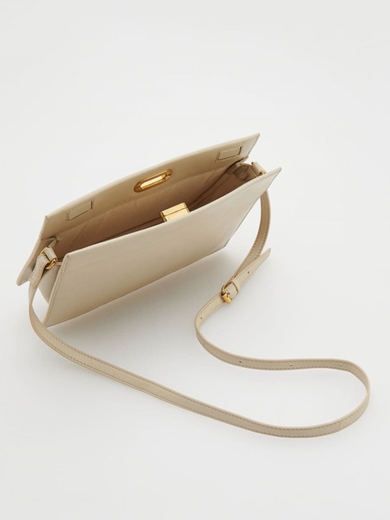 Reserved Leder Taschen Damen Beige | 7384-HQMYA