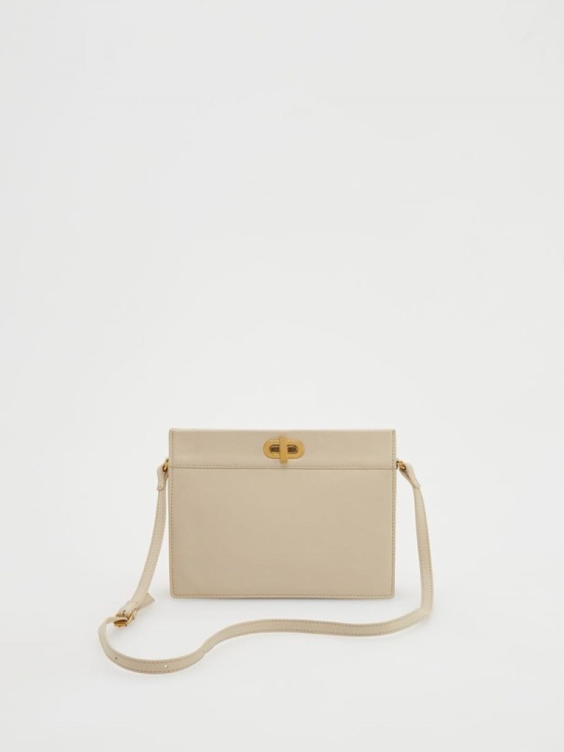 Reserved Leder Taschen Damen Beige | 7384-HQMYA