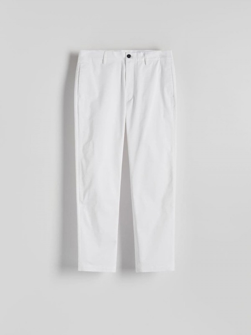 Reserved Leisure Fit Chino Hosen Herren Weiß | 4619-FSLRY