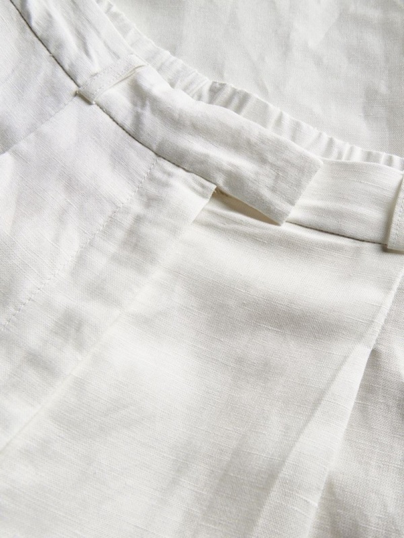 Reserved Linen And Viscose Blend Hosen Damen Weiß | 3579-JHGOP