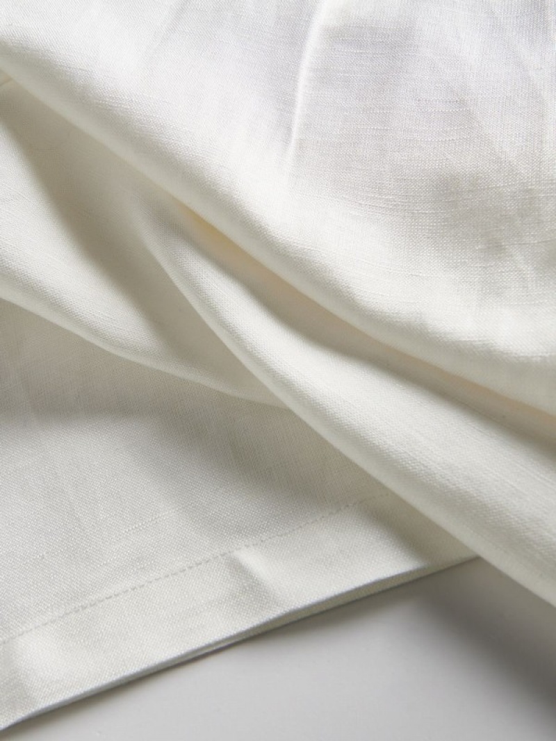 Reserved Linen And Viscose Blend Hosen Damen Weiß | 3579-JHGOP