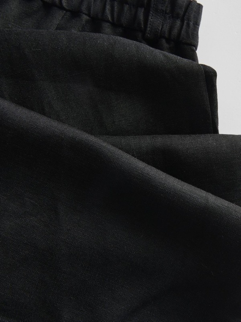 Reserved Linen And Viscose Blend Hosen Damen Schwarz | 1326-GNDEJ