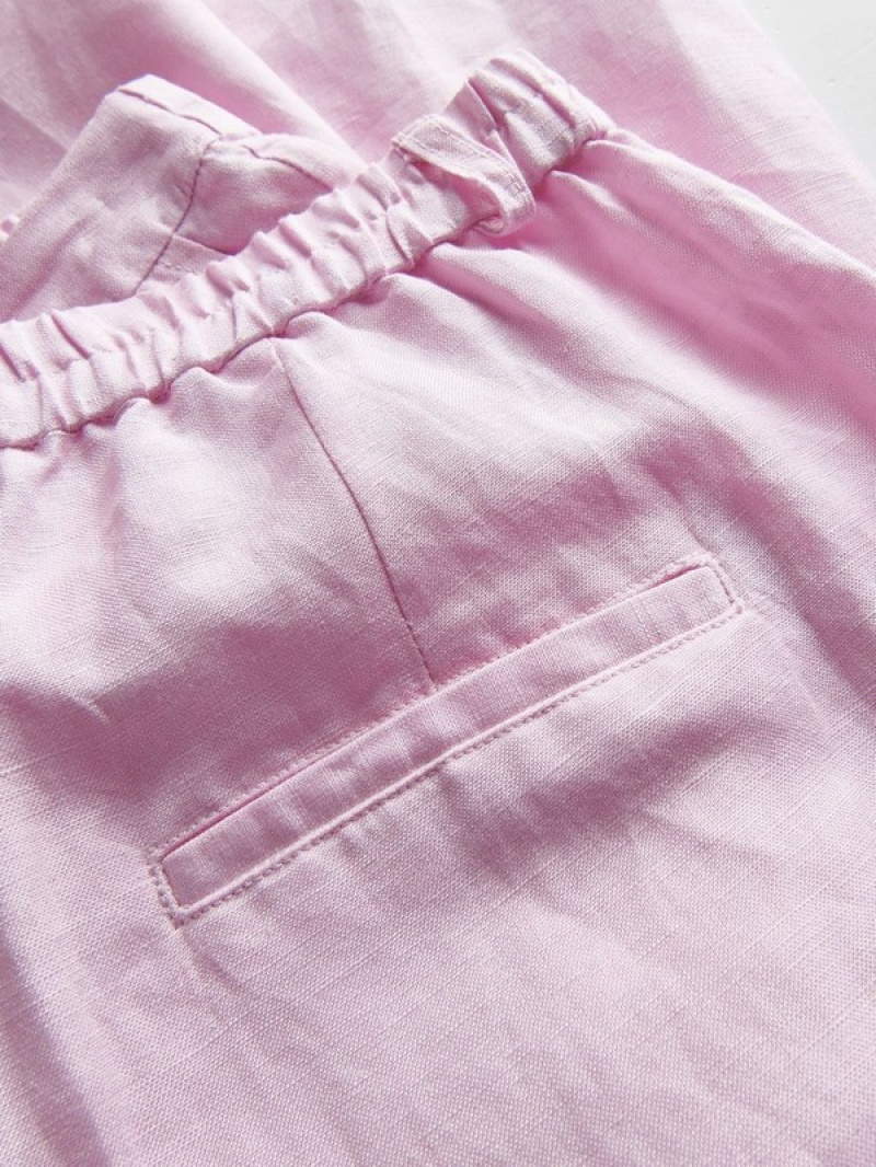 Reserved Linen And Viscose Blend Hosen Damen Rosa | 5894-YFSPC