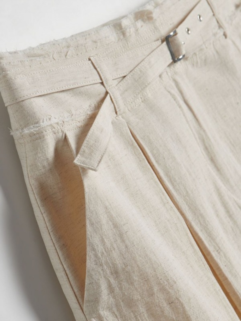 Reserved Linen Blend Mini Röcke Damen Beige | 4928-VRFQX