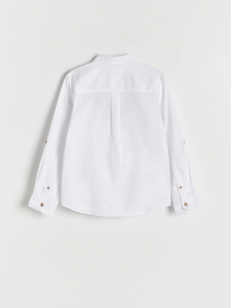 Reserved Linen Rich Hemd Jungen Weiß | 4732-PONZB