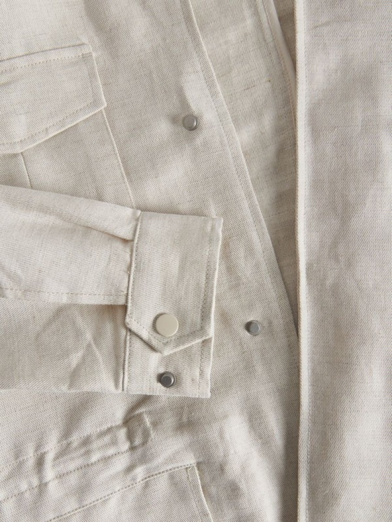 Reserved Linen Rich Jacken Herren Beige | 1796-DEKHZ