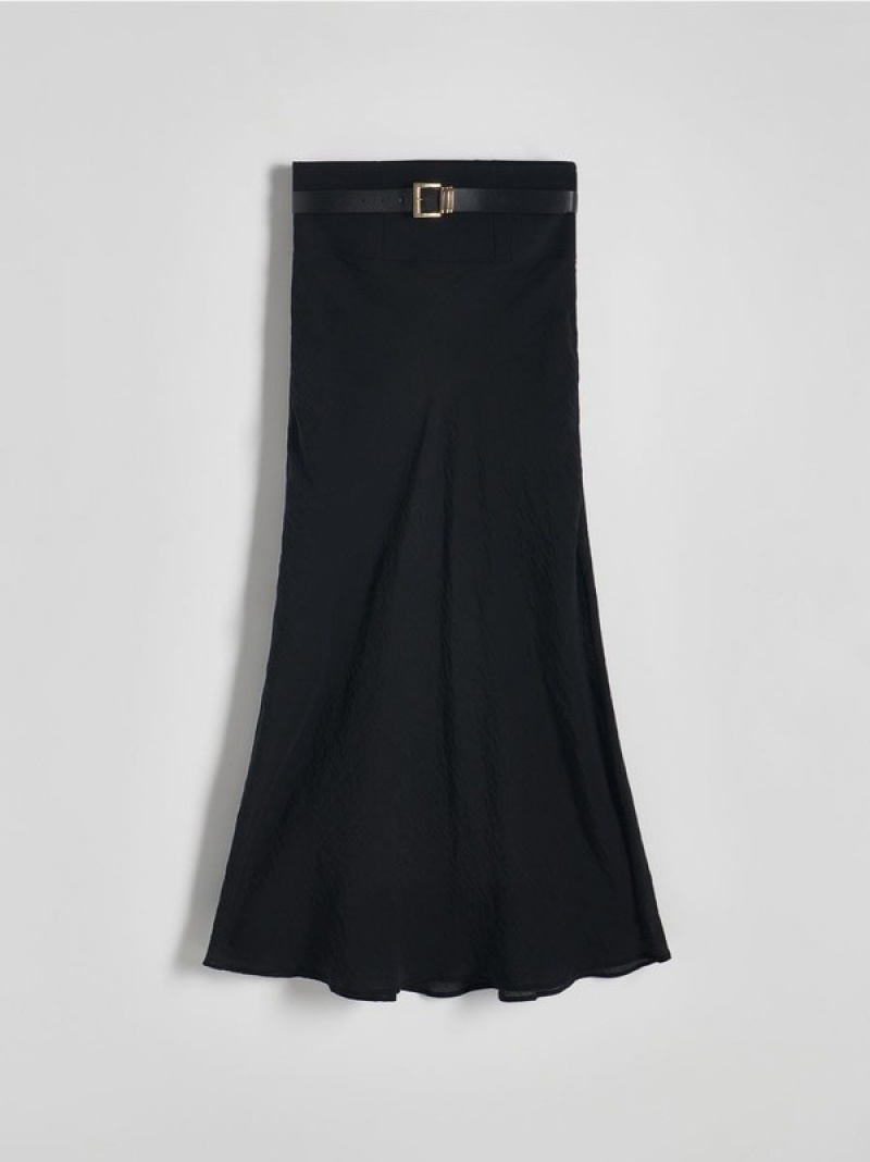 Reserved Lyocell Blend Maxi Röcke Damen Schwarz | 5369-ZIQNS