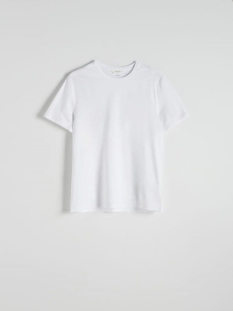 Reserved Lyocell Blend Plain T-shirts Herren Weiß | 9603-OTPHB