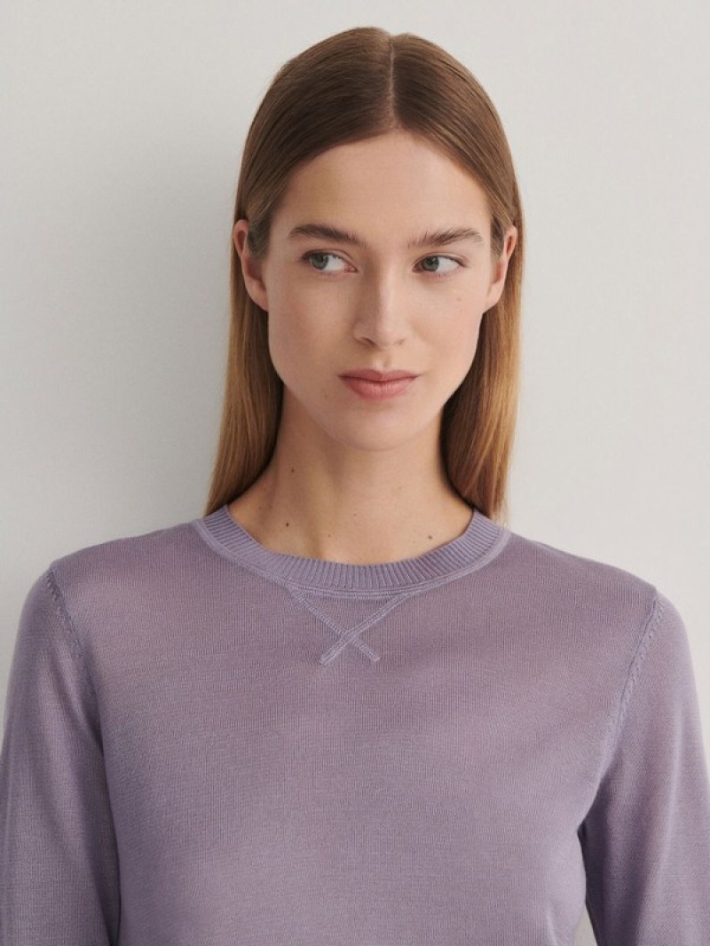 Reserved Lyocell Top Pullover Damen Lavendel | 0214-MNUGP