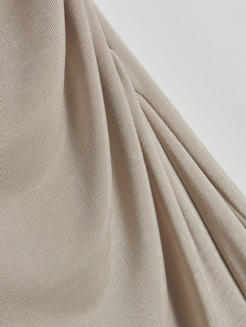 Reserved Maxidraping Kleid Damen Beige | 1528-QIXWT